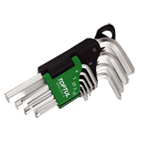 9PCS Long Type Hex Key Wrench  Set Satin Chrome