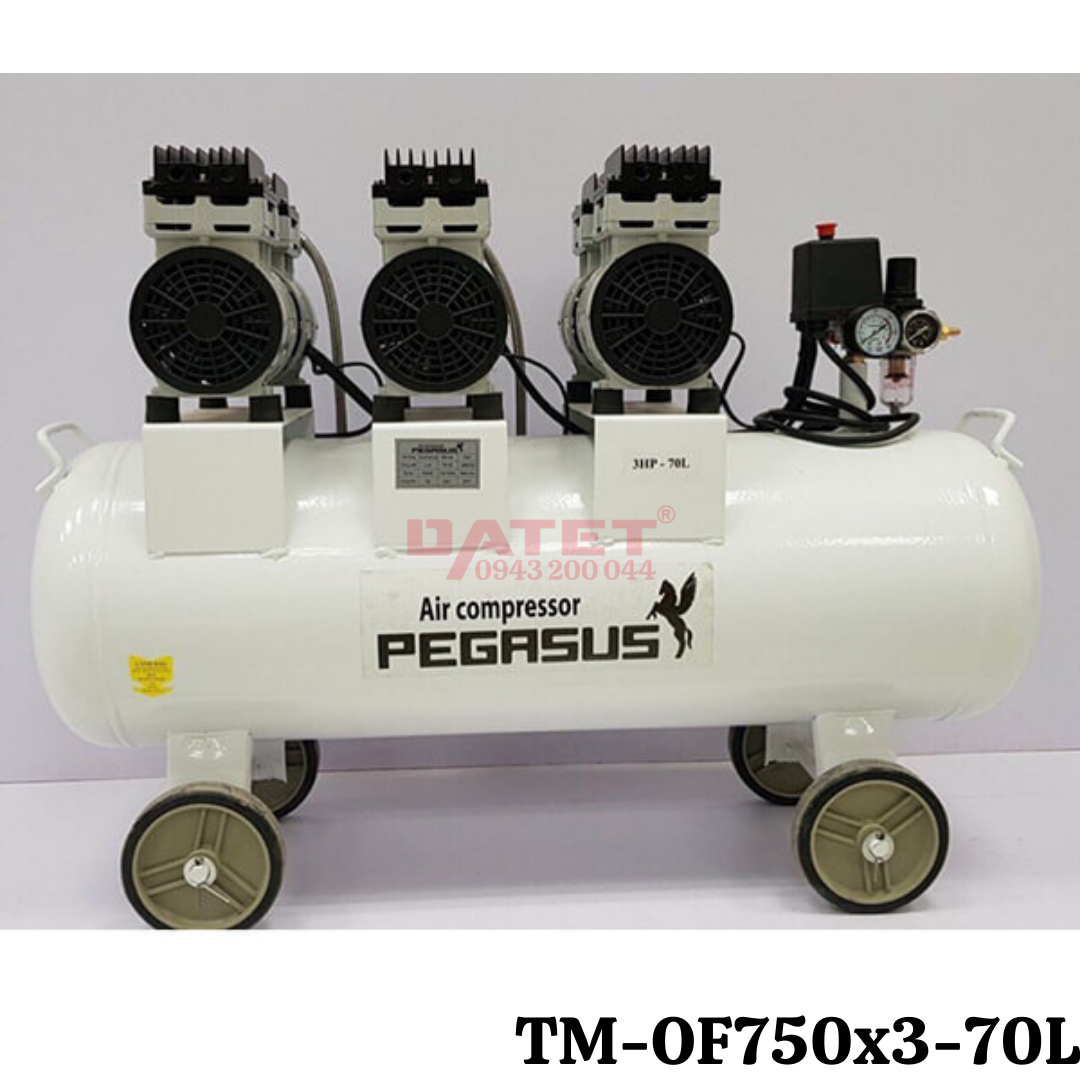 Máy nén khí không dầu, giảm âm Pegasus TM-OF750x3-70L
