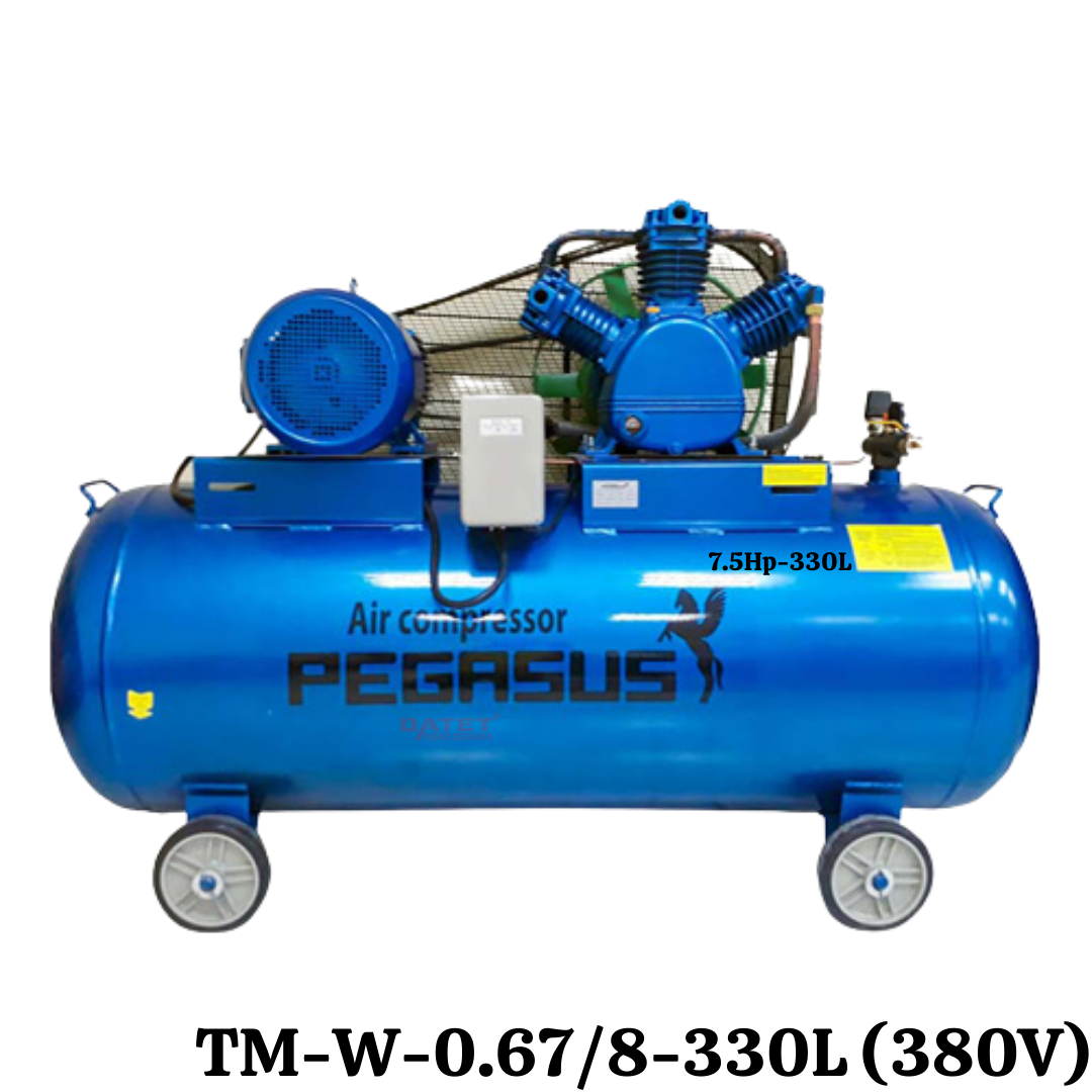Máy nén khí dây đai Pegasus TM-W-0.67/8-330L (380V)